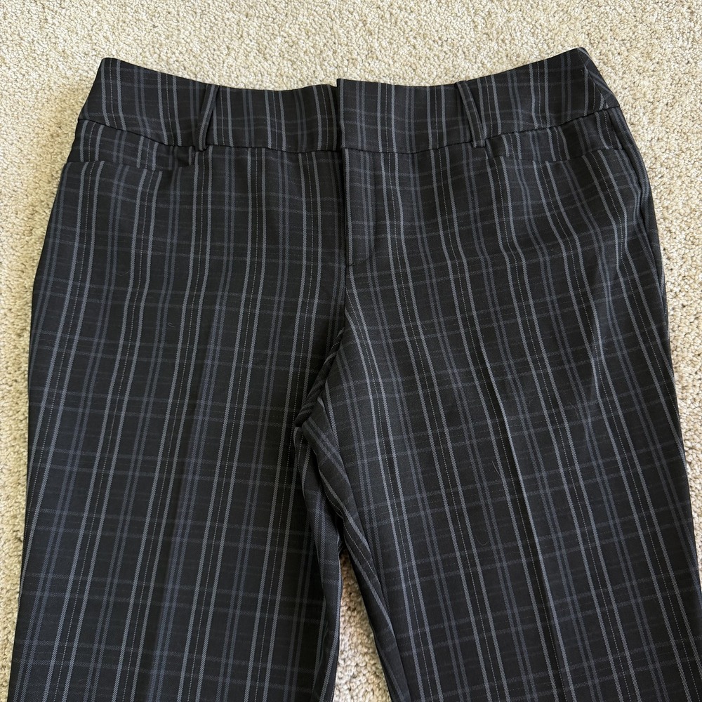 APT.9 Dress Pants Womens 16P Black Plaid Twill Straight Leg Pockets Workwear